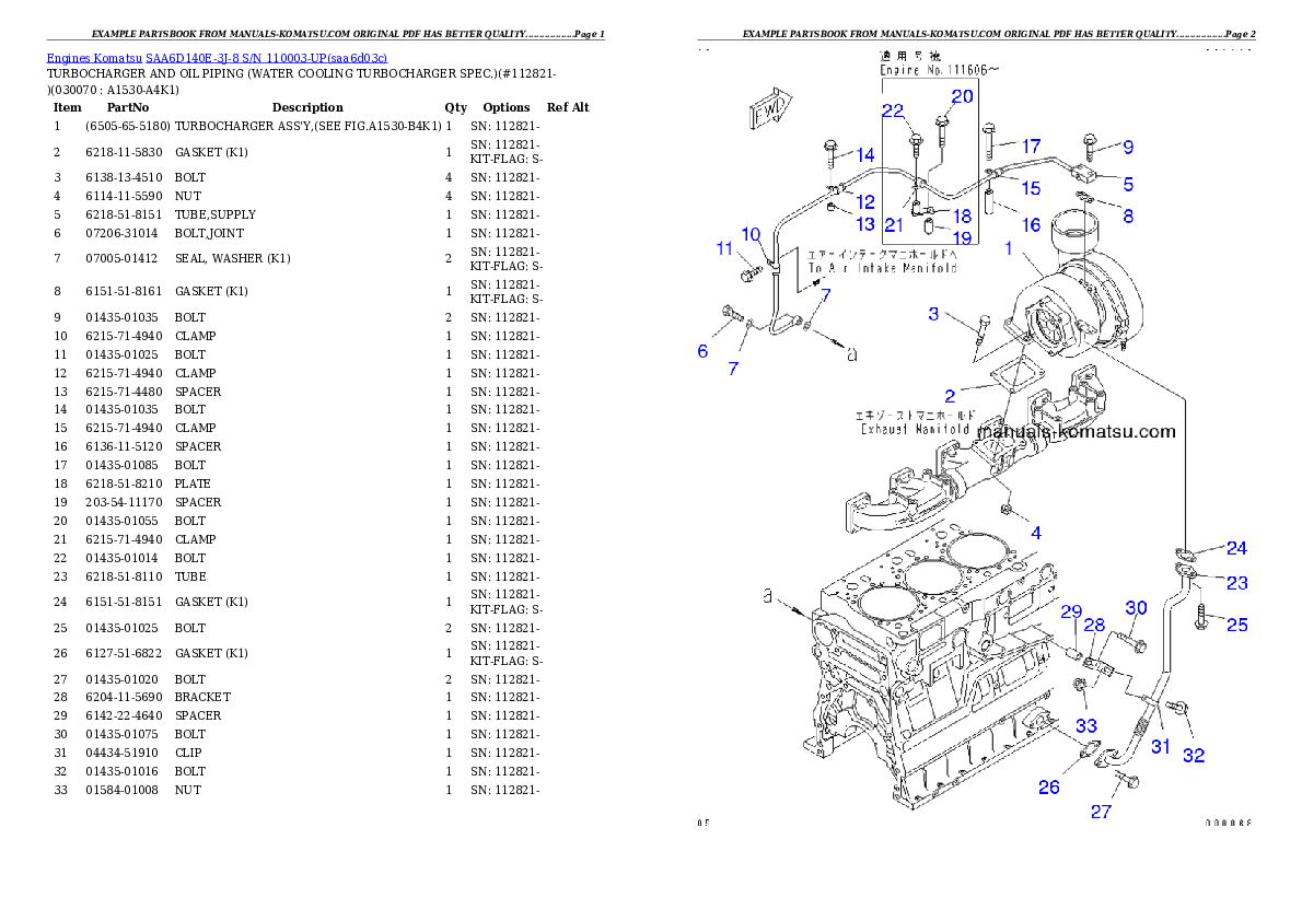 Protected: SAA6D140E-3J-8 S/N 110003-UP Partsbook