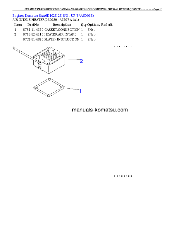 Protected: SAA6D102E-2E S/N .-UP Partsbook