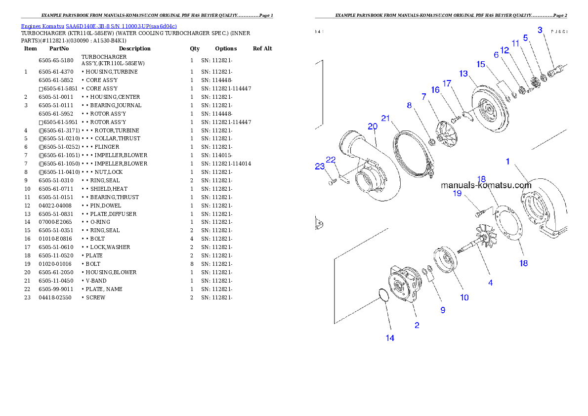 Protected: SAA6D140E-3B-8 S/N 110003-UP Partsbook