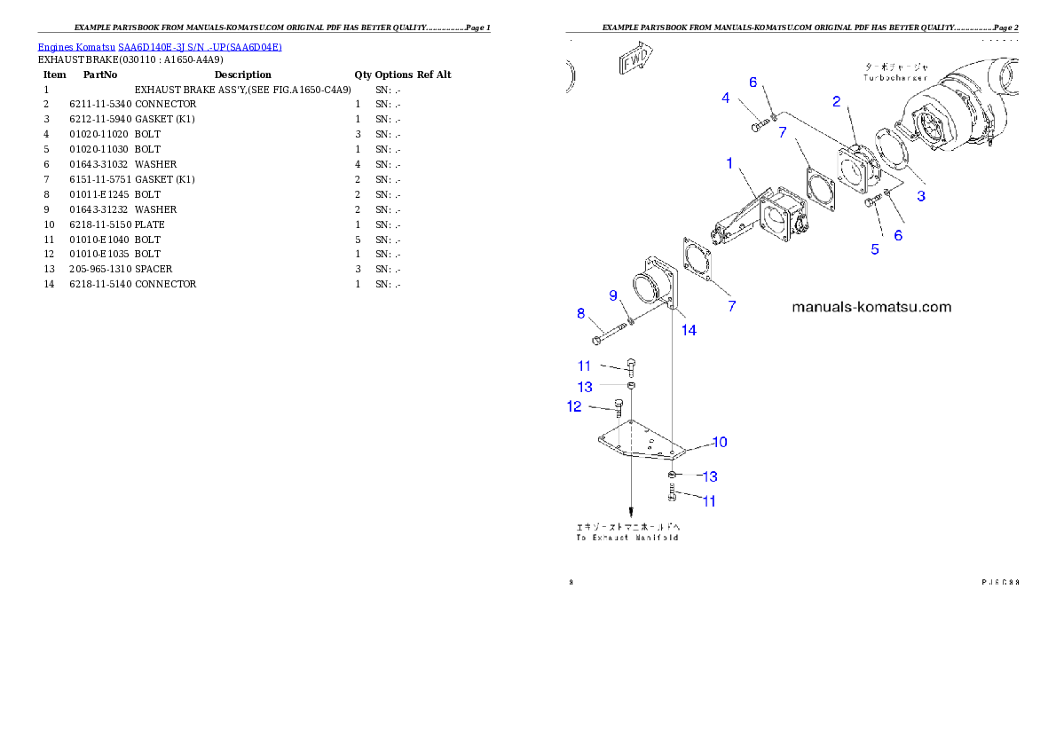 Protected: SAA6D140E-3J S/N .-UP Partsbook