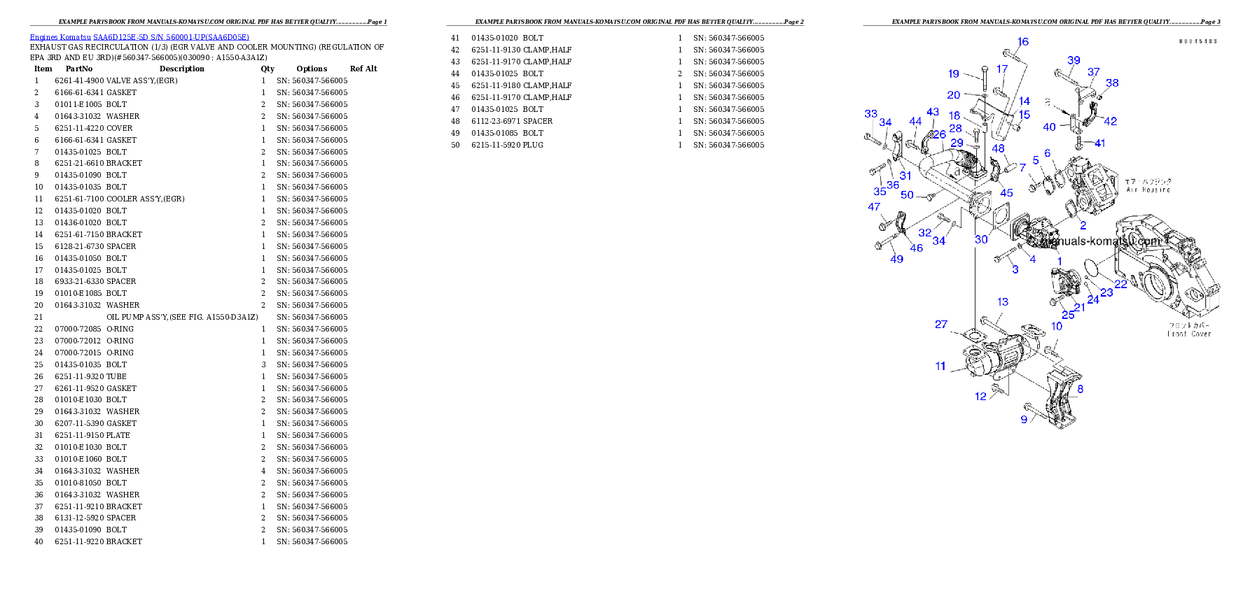 Protected: SAA6D125E-5D S/N 560001-UP Partsbook