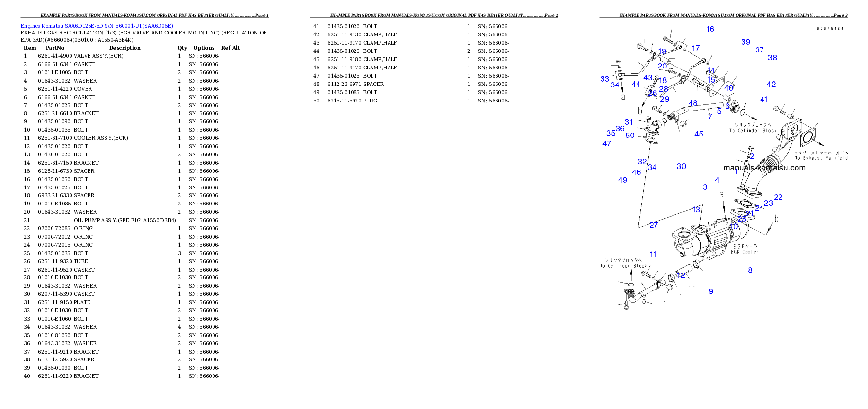 Protected: SAA6D125E-5D S/N 560001-UP Partsbook