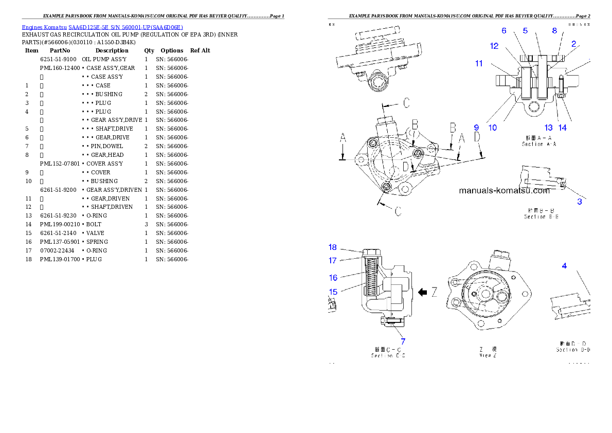 Protected: SAA6D125E-5E S/N 560001-UP Partsbook