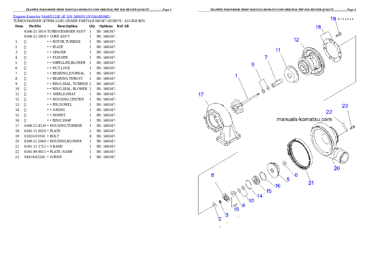 Protected: SAA6D125E-5E S/N 560001-UP Partsbook