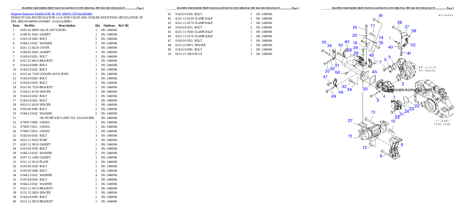 Protected: SAA6D125E-5E S/N 560001-UP Partsbook