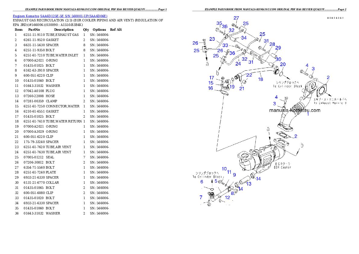 Protected: SAA6D125E-5E S/N 560001-UP Partsbook