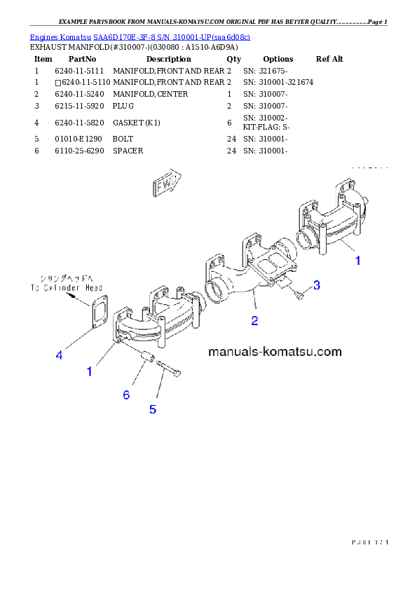 Protected: SAA6D170E-3F-8 S/N 310001-UP Partsbook