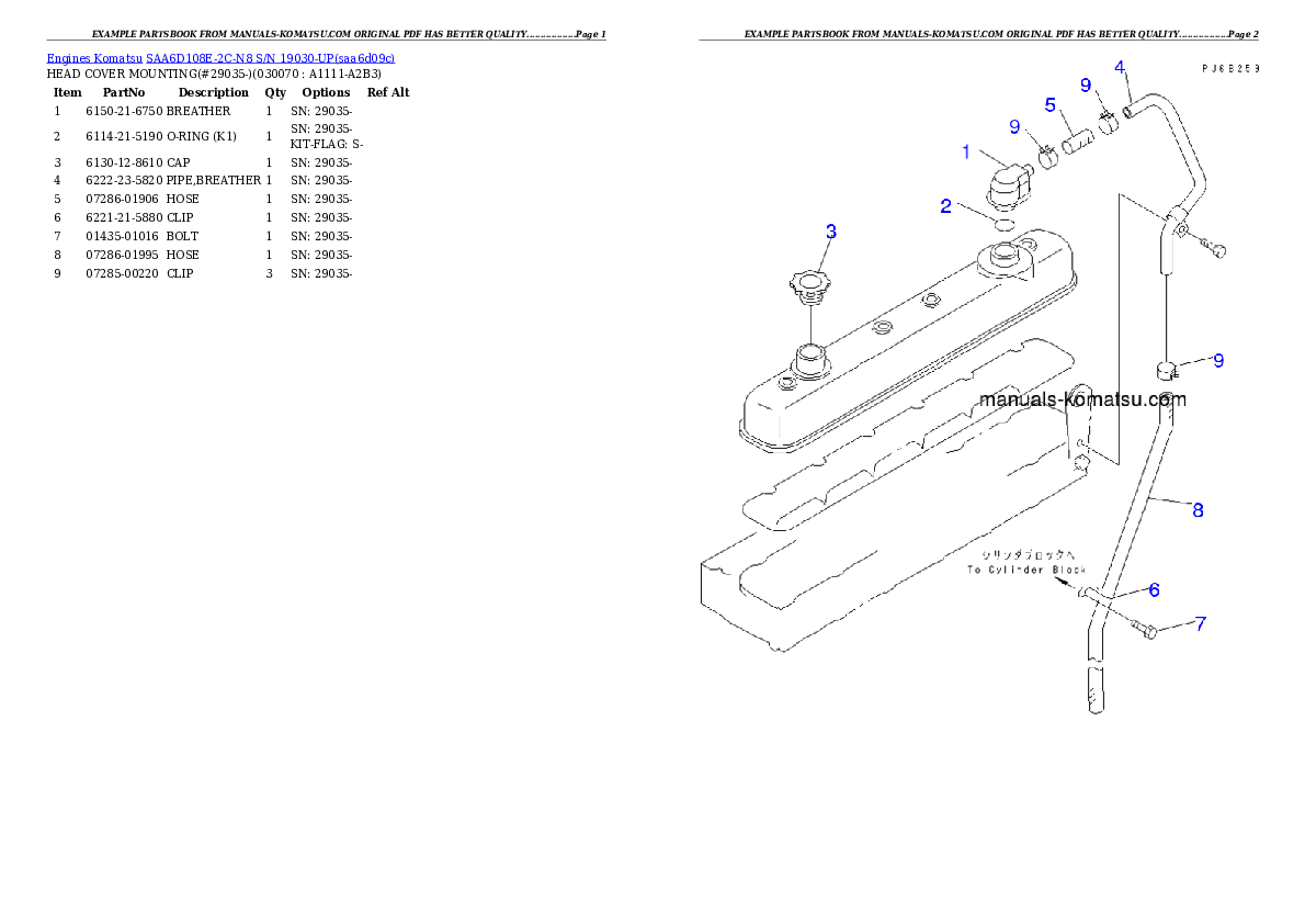 Protected: SAA6D108E-2C-N8 S/N 19030-UP Partsbook