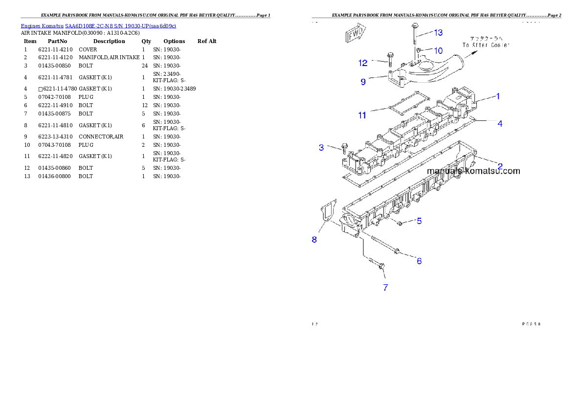 Protected: SAA6D108E-2C-N8 S/N 19030-UP Partsbook
