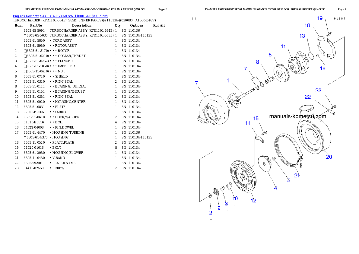 Protected: SAA6D140E-3C-8 S/N 110001-UP Partsbook