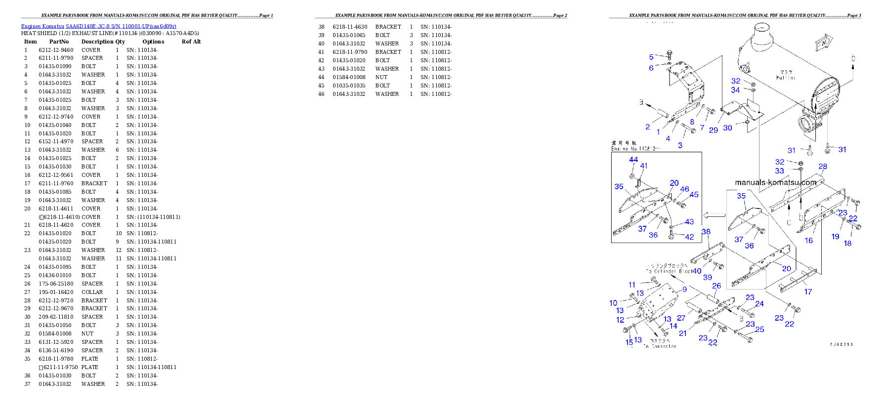 Protected: SAA6D140E-3C-8 S/N 110001-UP Partsbook