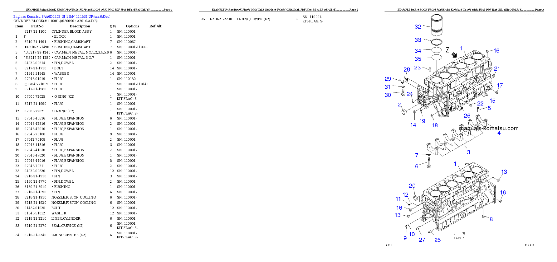Protected: SAA6D140E-3J-1 S/N 111534-UP Partsbook