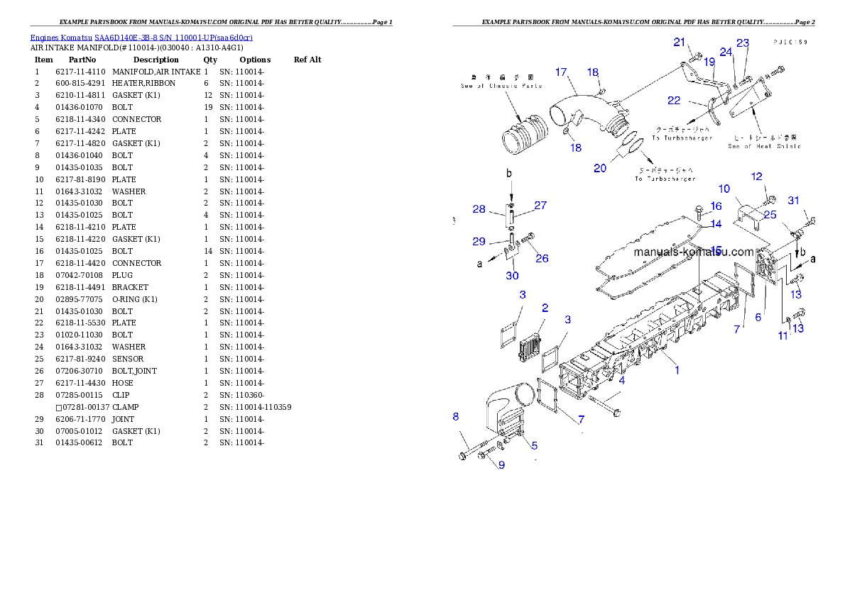 Protected: SAA6D140E-3B-8 S/N 110001-UP Partsbook