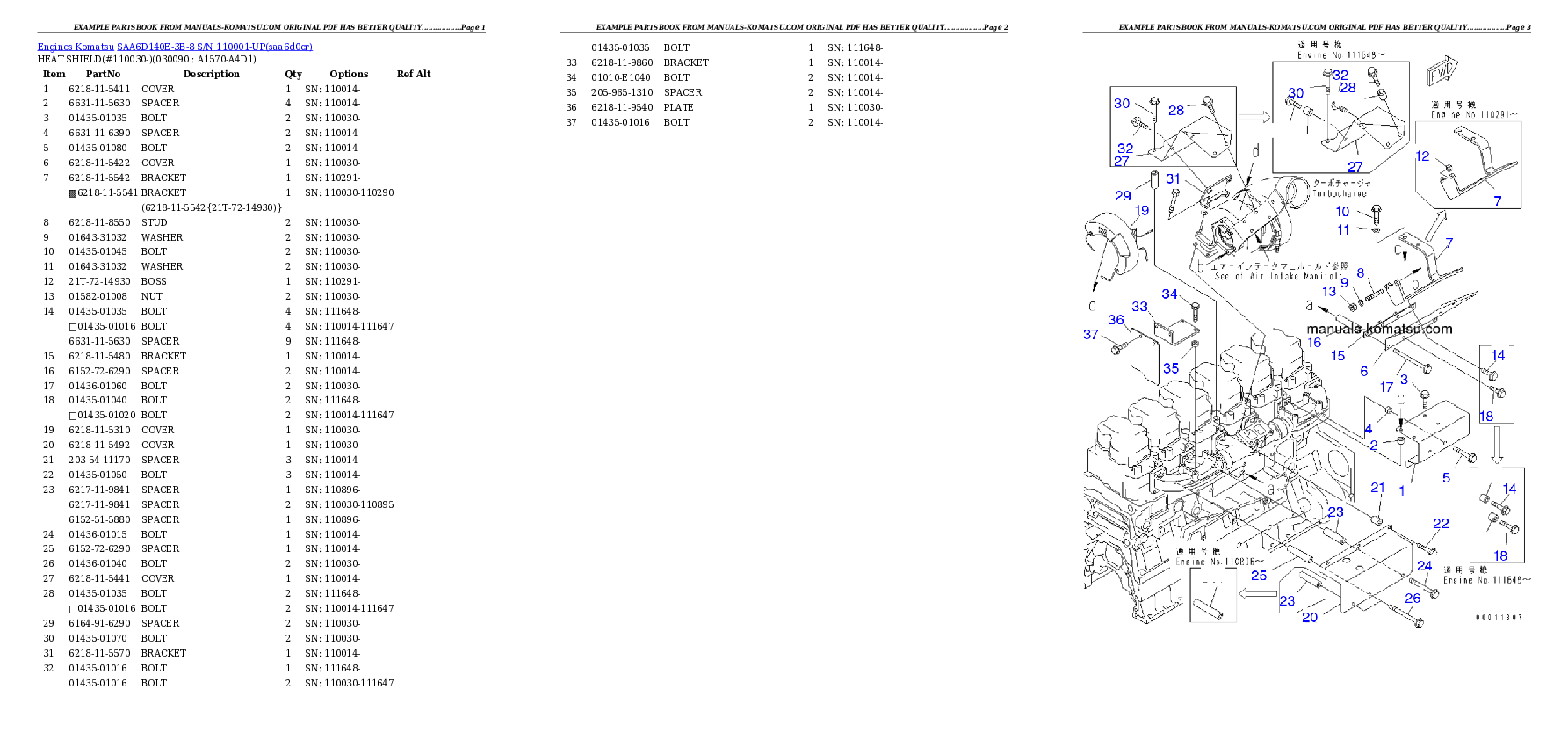 Protected: SAA6D140E-3B-8 S/N 110001-UP Partsbook