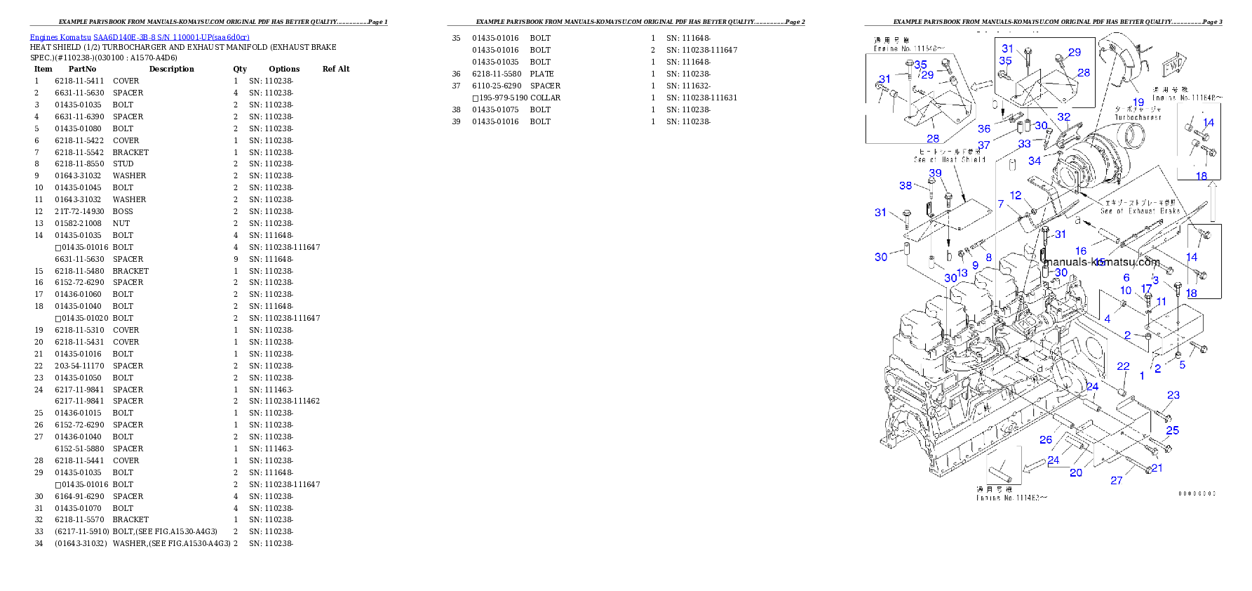 Protected: SAA6D140E-3B-8 S/N 110001-UP Partsbook