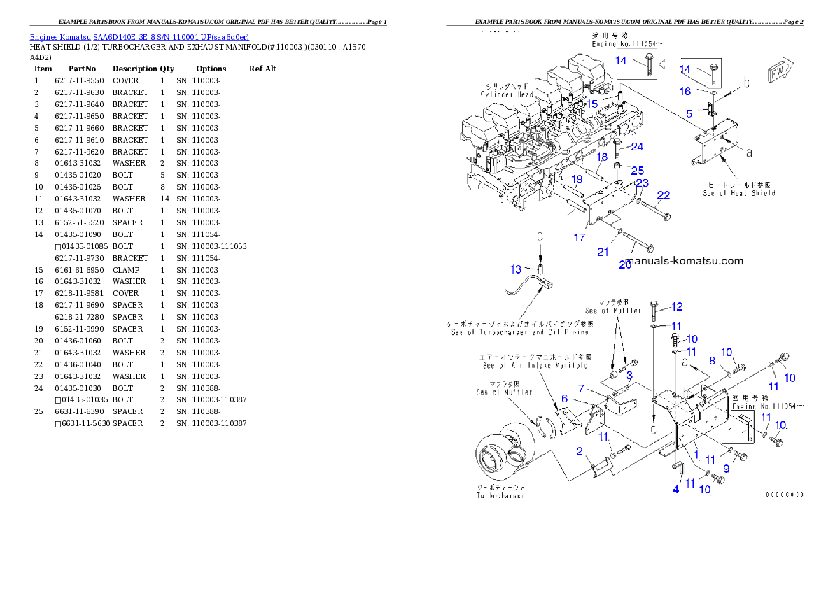 Protected: SAA6D140E-3E-8 S/N 110001-UP Partsbook