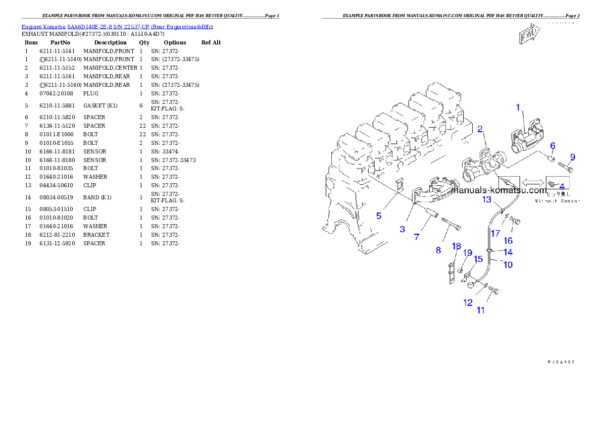 Protected: SAA6D140E-2E-8 S/N 22537-UP (Rear Engine) Partsbook