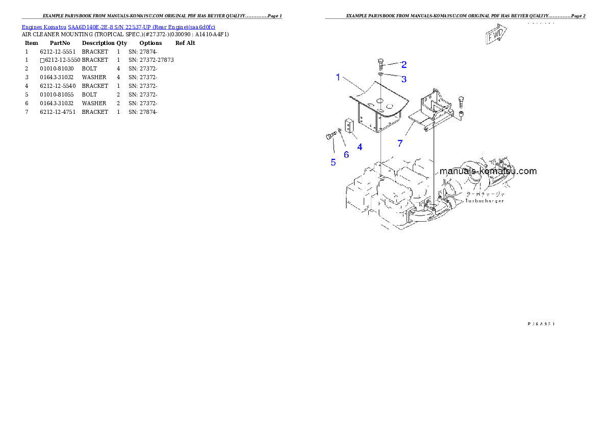 Protected: SAA6D140E-2E-8 S/N 22537-UP (Rear Engine) Partsbook