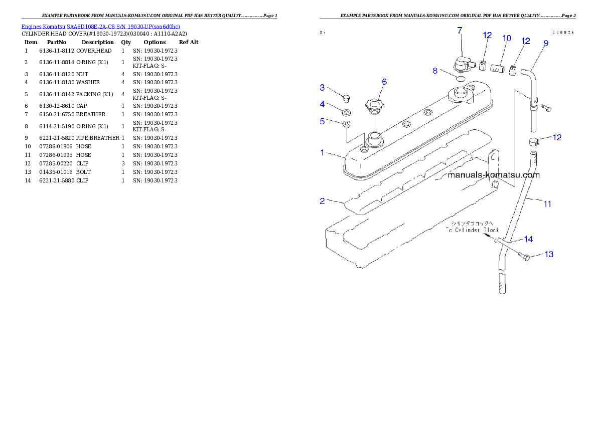Protected: SAA6D108E-2A-C8 S/N 19030-UP Partsbook