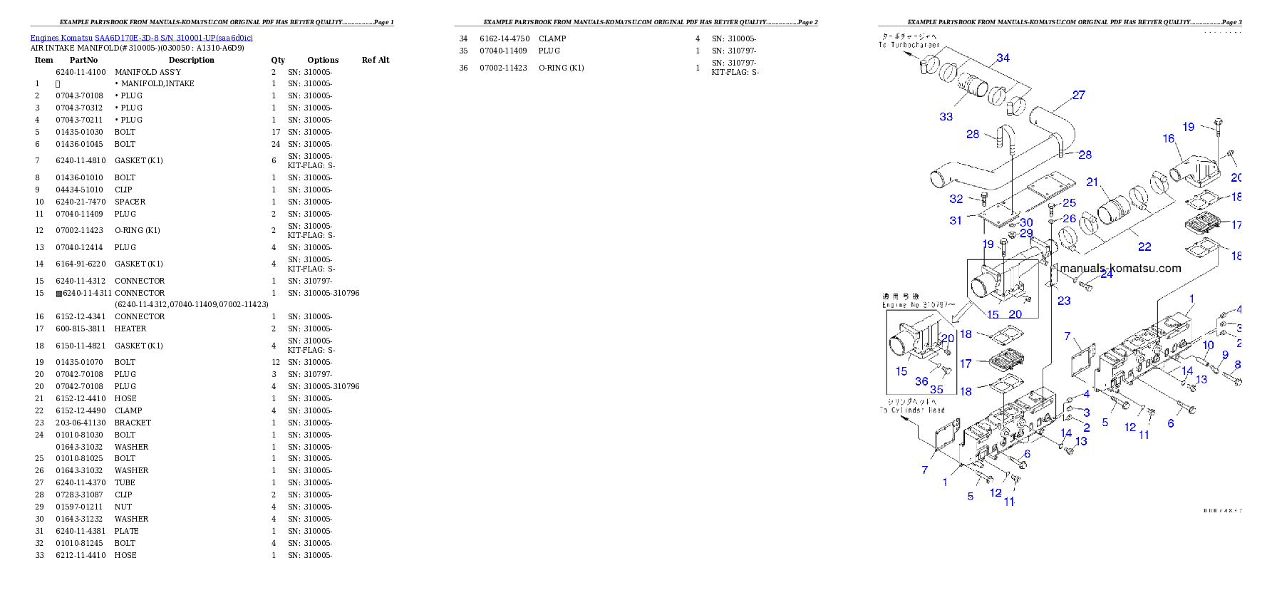 Protected: SAA6D170E-3D-8 S/N 310001-UP Partsbook