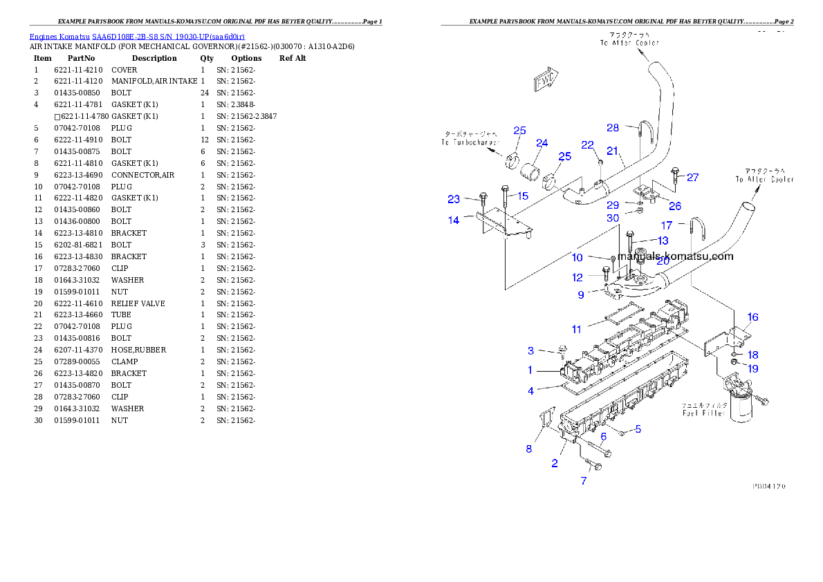 Protected: SAA6D108E-2B-S8 S/N 19030-UP Partsbook