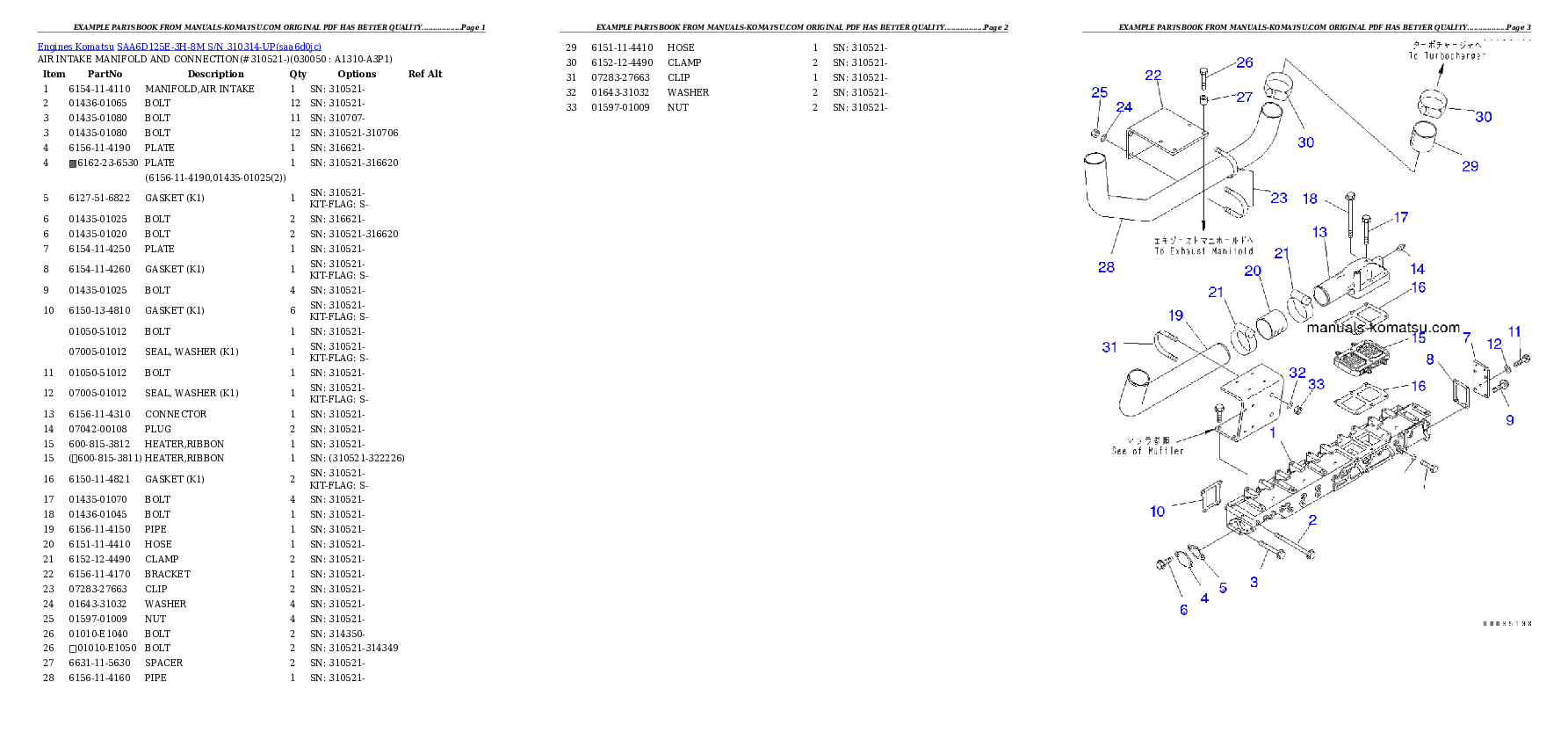 Protected: SAA6D125E-3H-8M S/N 310314-UP Partsbook