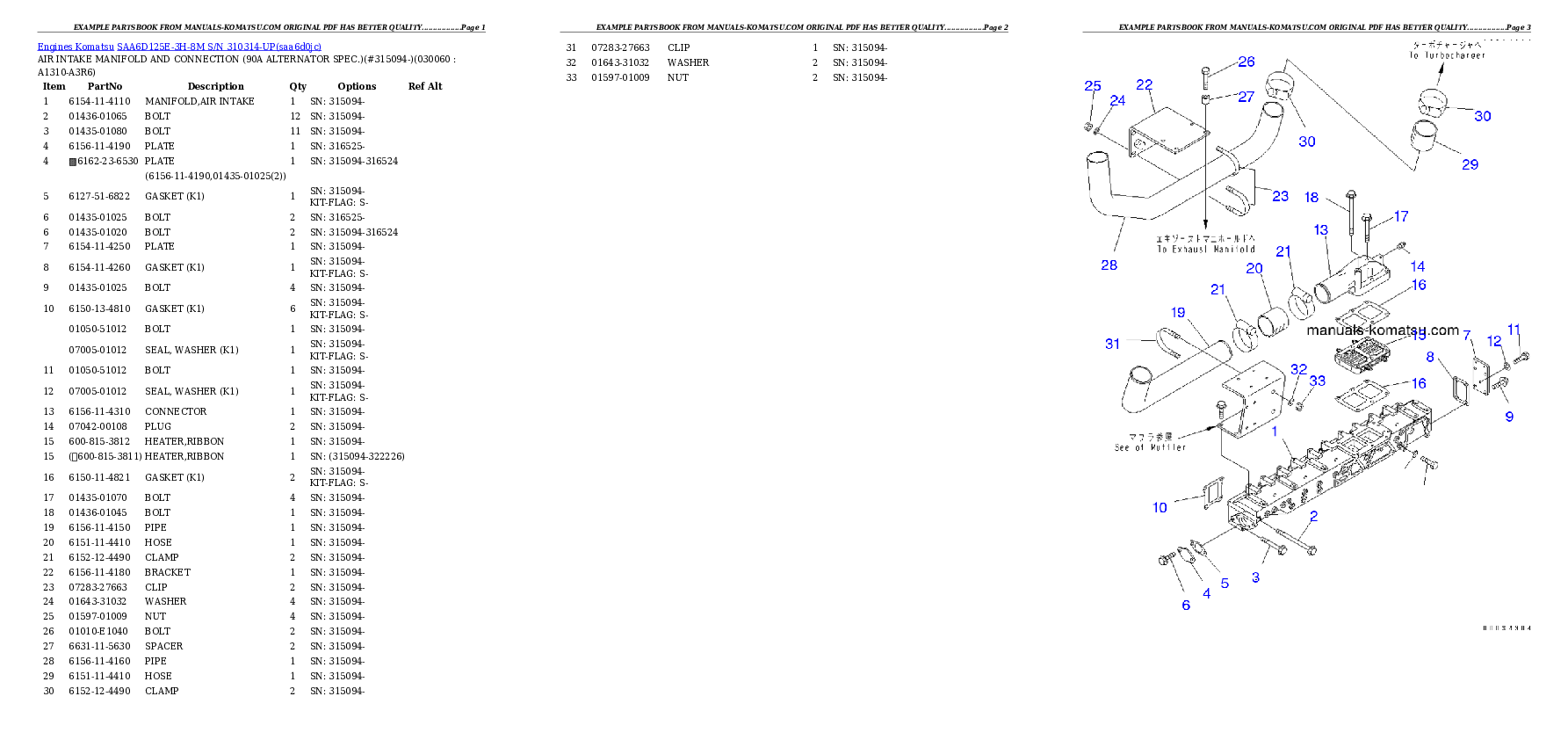 Protected: SAA6D125E-3H-8M S/N 310314-UP Partsbook