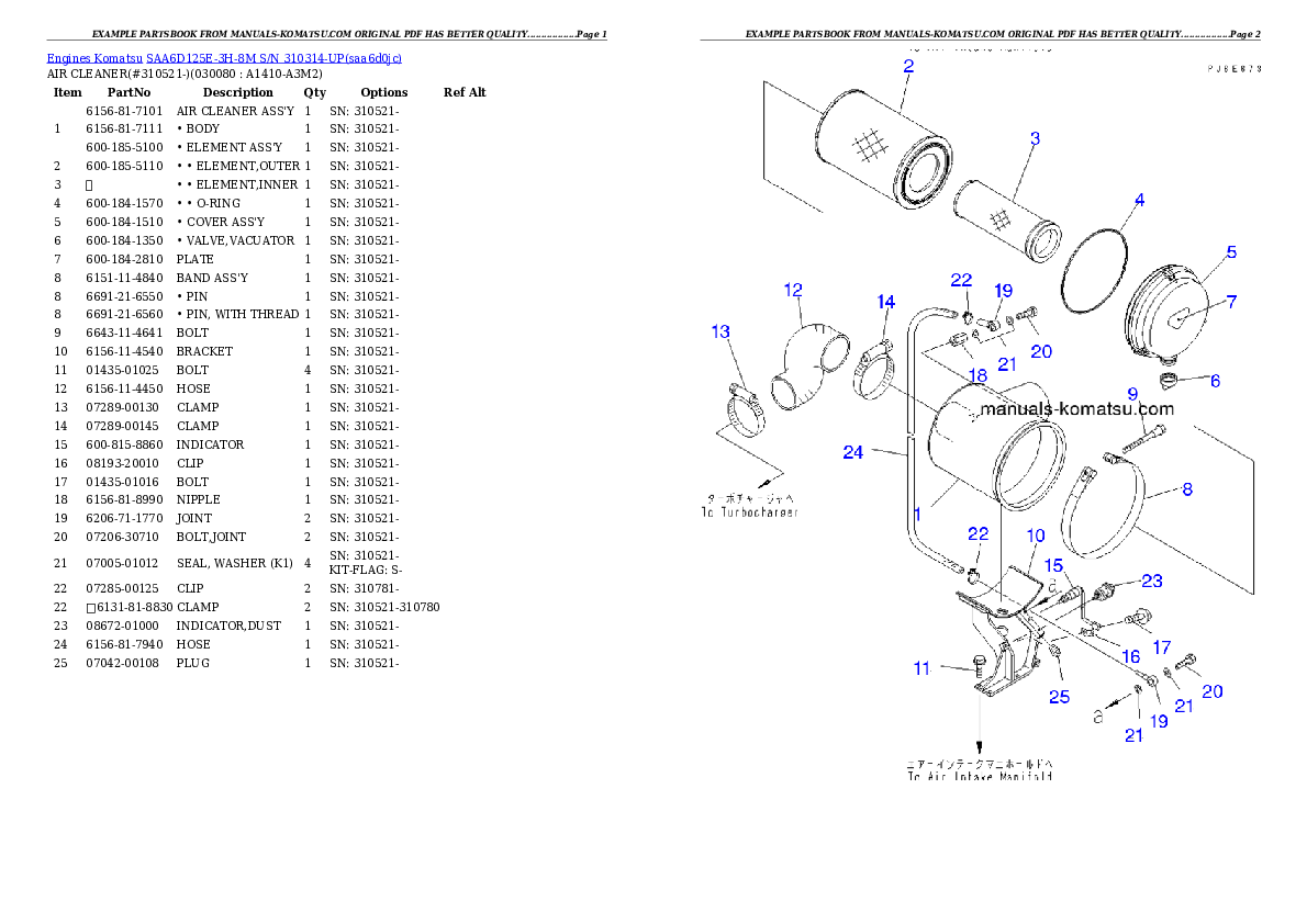Protected: SAA6D125E-3H-8M S/N 310314-UP Partsbook