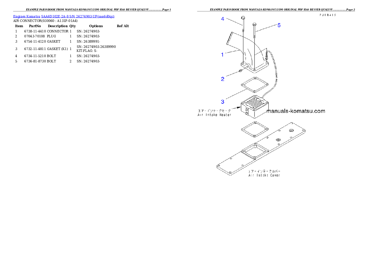 Protected: SAA6D102E-2A-8 S/N 26274903-UP Partsbook