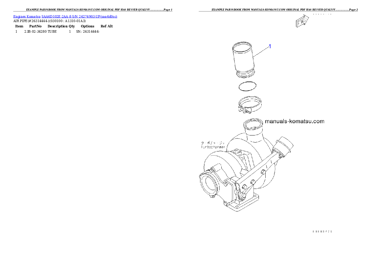 Protected: SAA6D102E-2AA-8 S/N 26274903-UP Partsbook