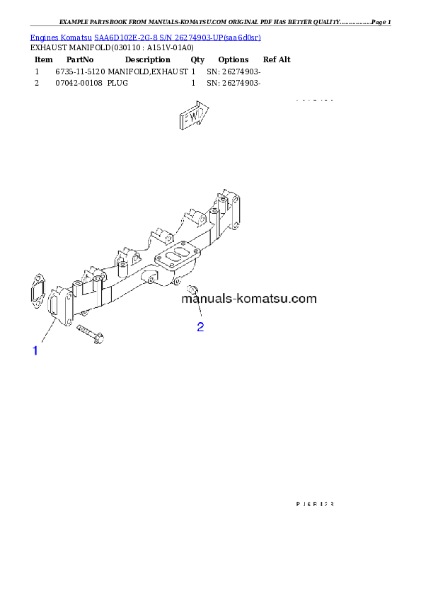Protected: SAA6D102E-2G-8 S/N 26274903-UP Partsbook