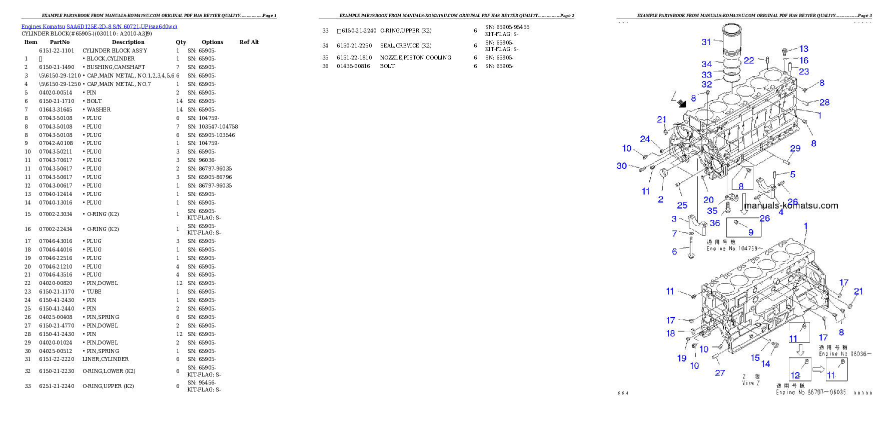 Protected: SAA6D125E-2D-8 S/N 60721-UP Partsbook