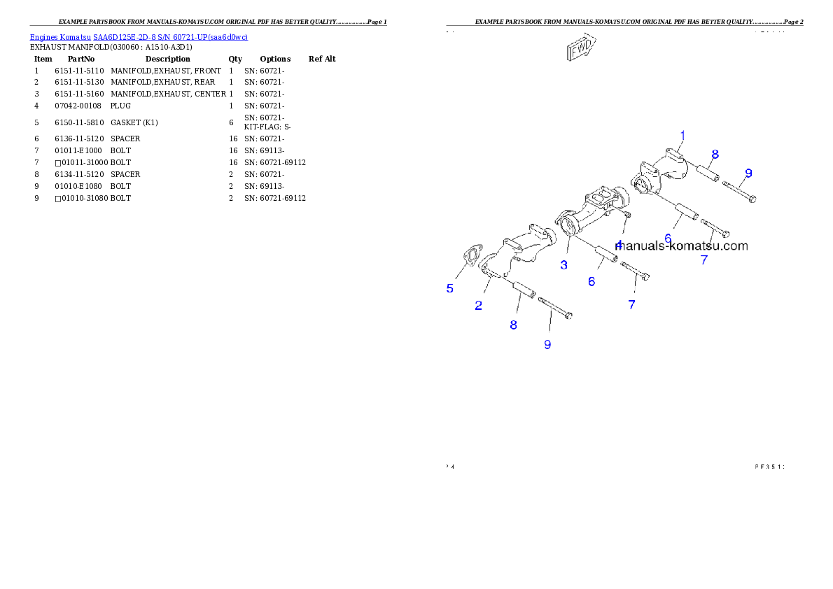 Protected: SAA6D125E-2D-8 S/N 60721-UP Partsbook