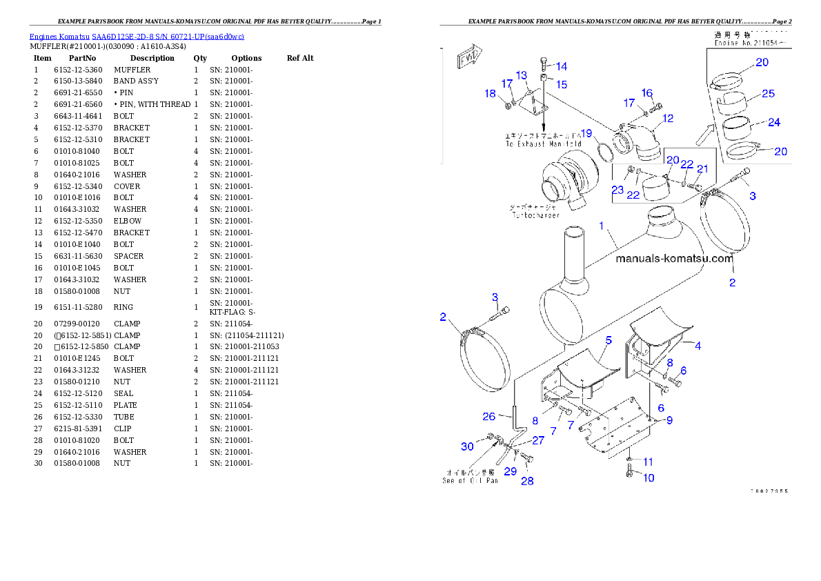 Protected: SAA6D125E-2D-8 S/N 60721-UP Partsbook