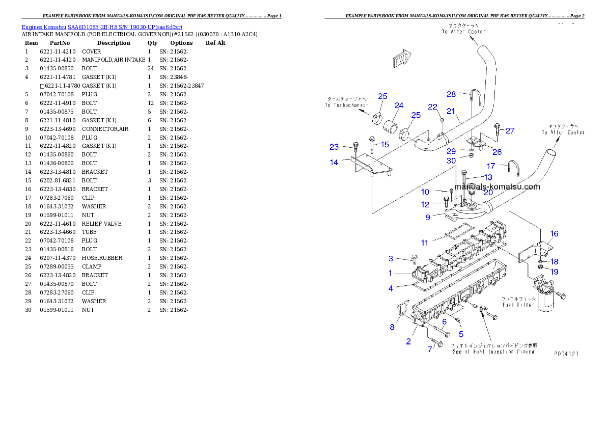 Protected: SAA6D108E-2B-H8 S/N 19030-UP Partsbook
