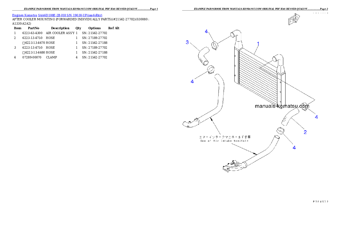 Protected: SAA6D108E-2B-H8 S/N 19030-UP Partsbook