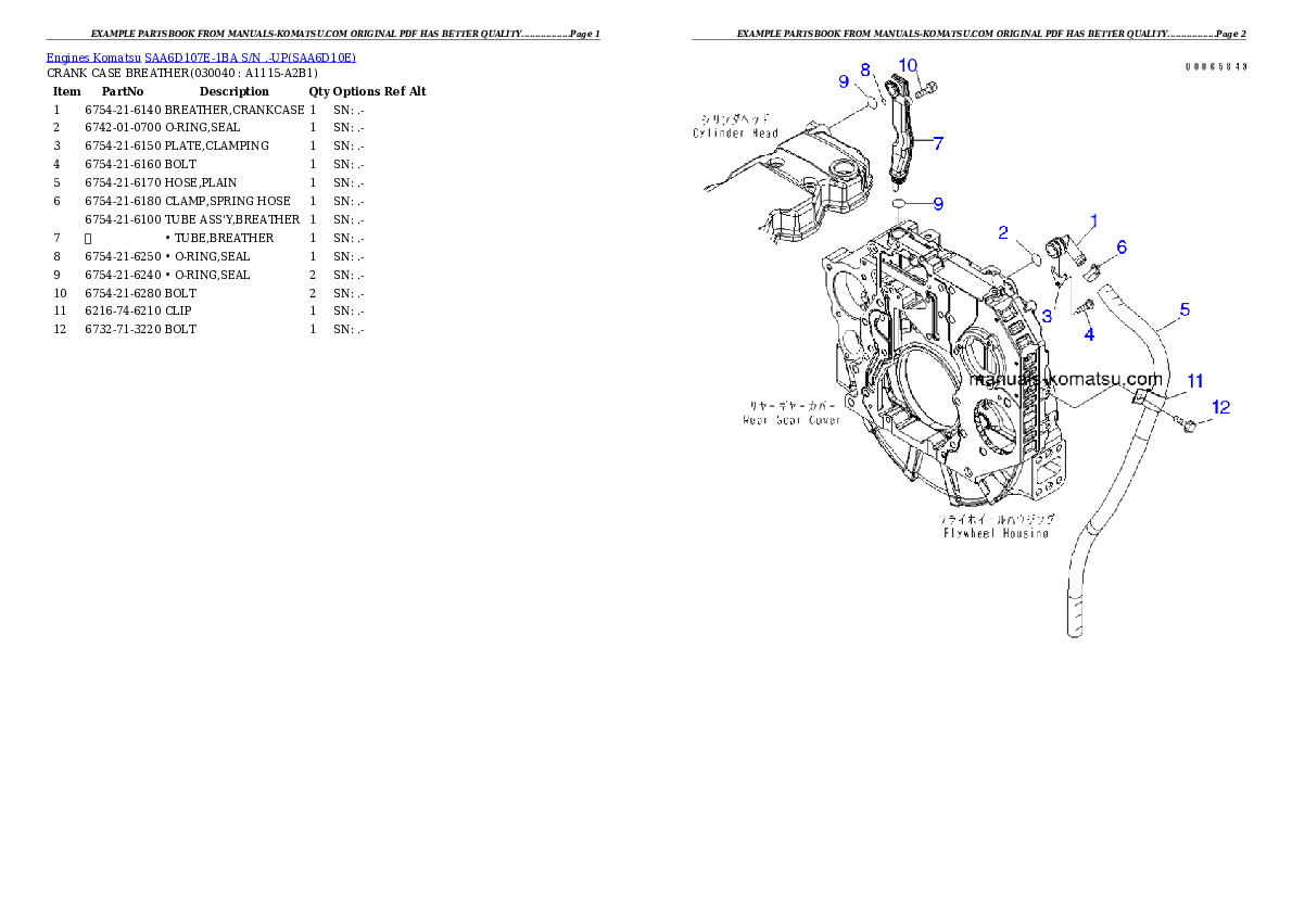 Protected: SAA6D107E-1BA S/N .-UP Partsbook