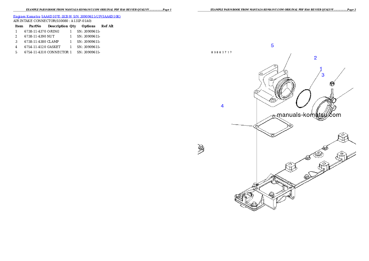 Protected: SAA6D107E-1KB-W S/N 30909615-UP Partsbook