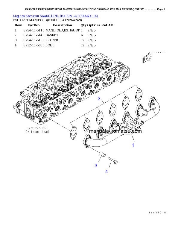 Protected: SAA6D107E-1EA S/N .-UP Partsbook