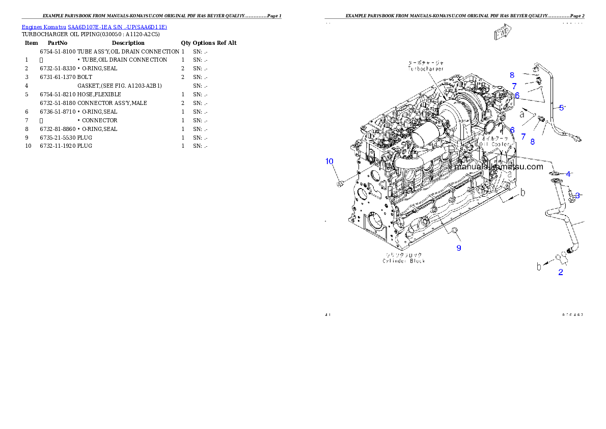 Protected: SAA6D107E-1EA S/N .-UP Partsbook