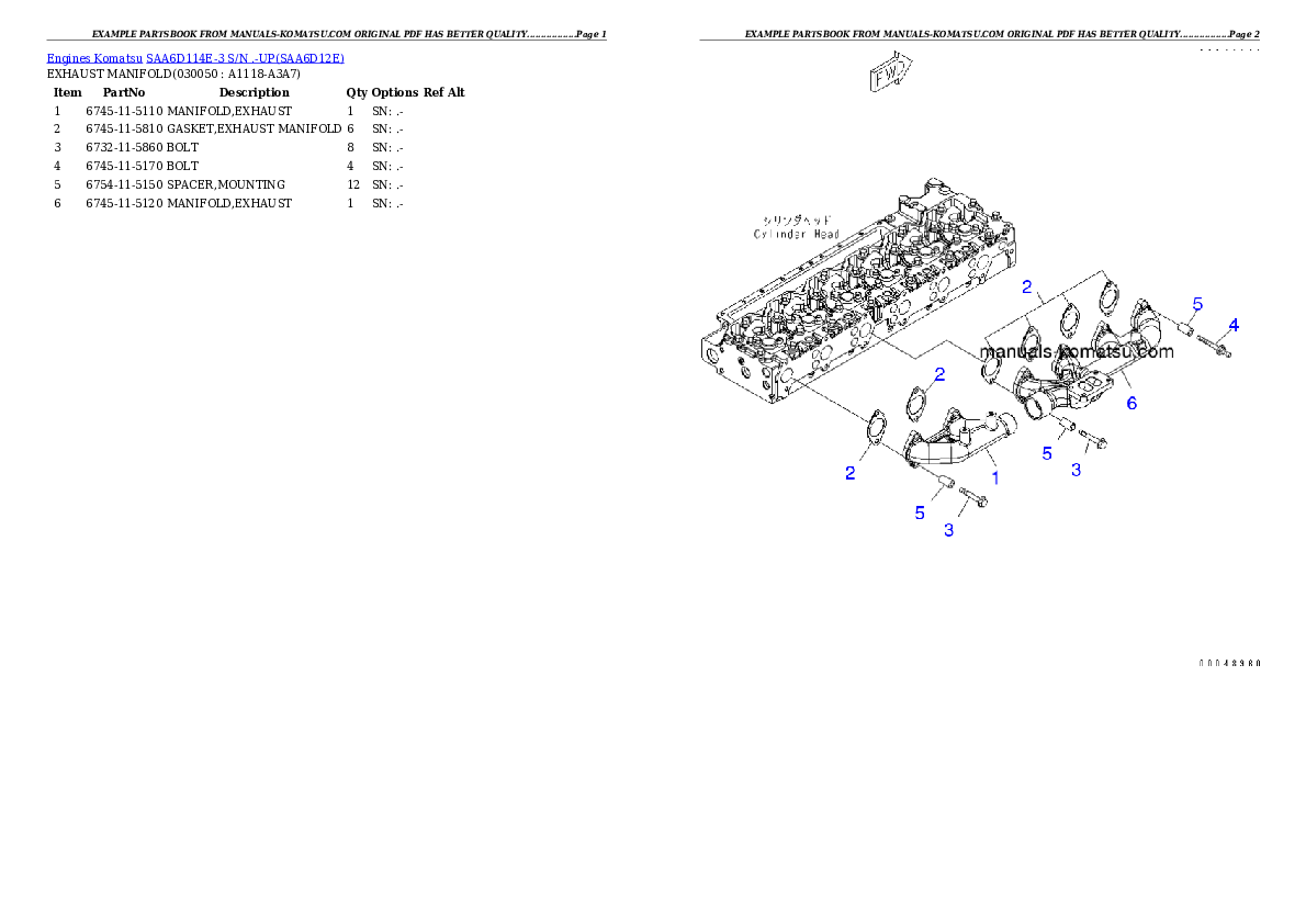 Protected: SAA6D114E-3 S/N .-UP Partsbook