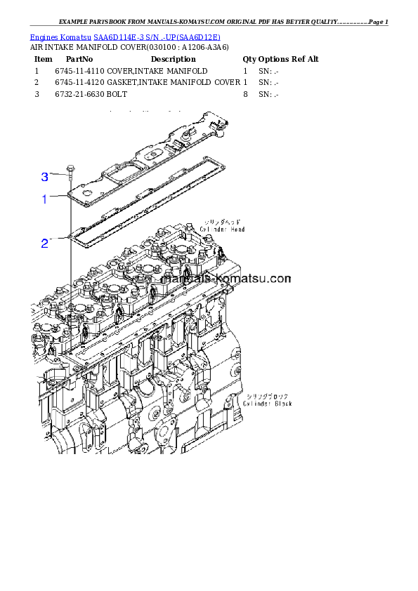 Protected: SAA6D114E-3 S/N .-UP Partsbook