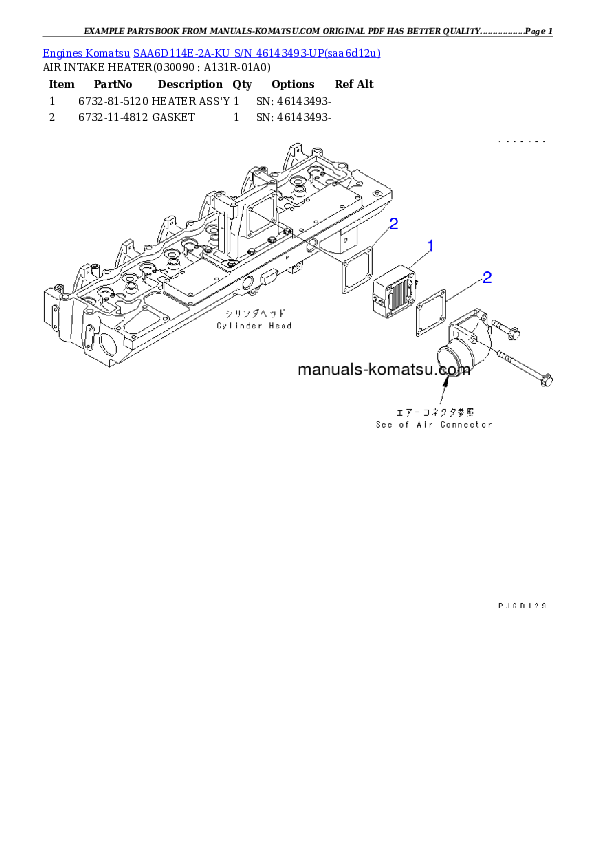 Protected: SAA6D114E-2A-KU S/N 46143493-UP Partsbook