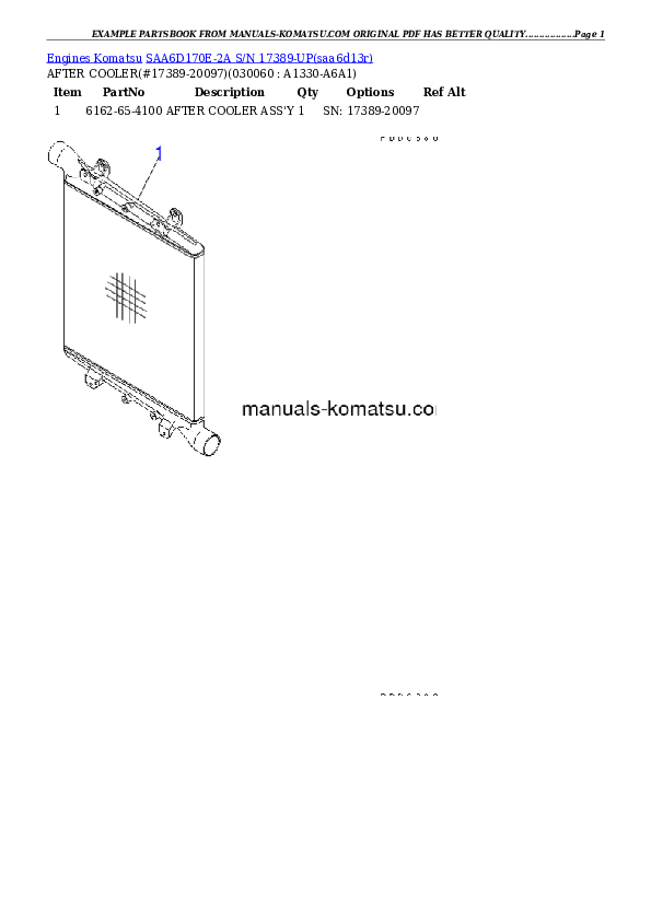 Protected: SAA6D170E-2A S/N 17389-UP Partsbook