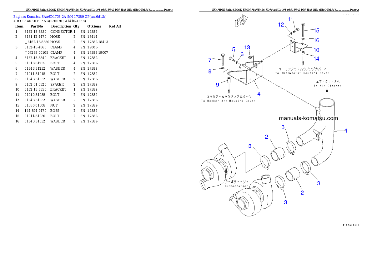 Protected: SAA6D170E-2A S/N 17389-UP Partsbook