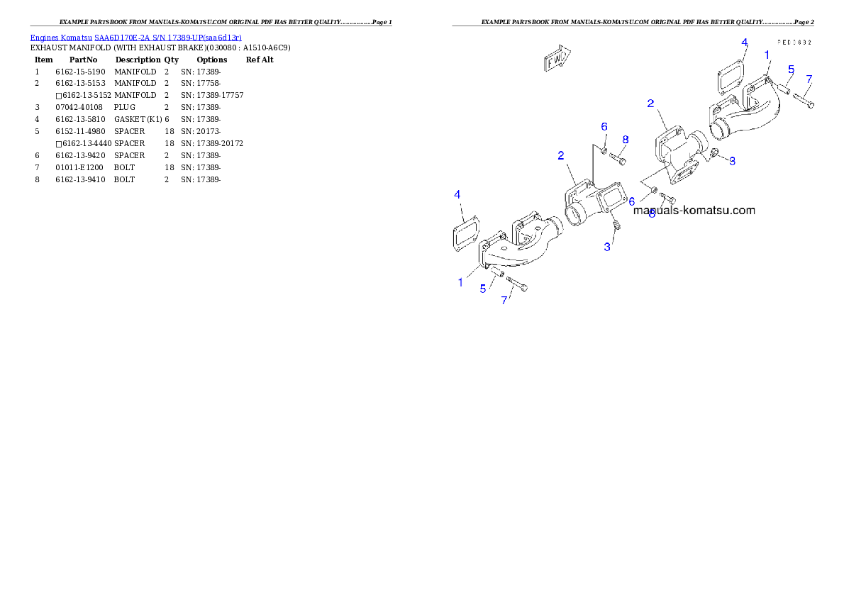 Protected: SAA6D170E-2A S/N 17389-UP Partsbook