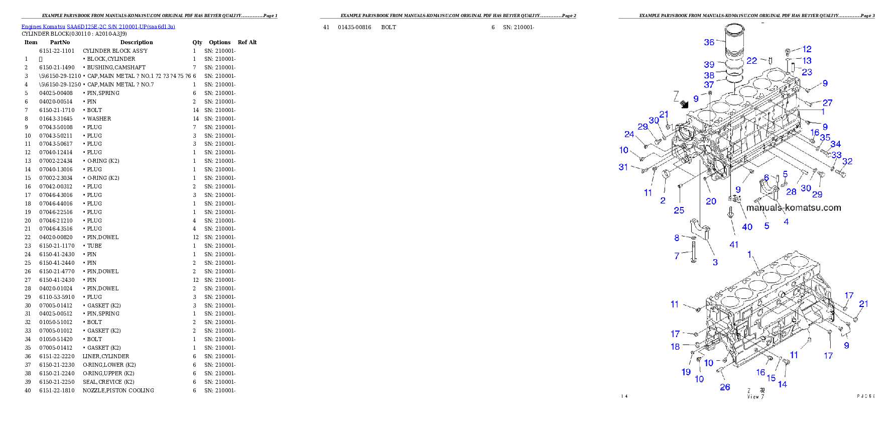 Protected: SAA6D125E-2C S/N 210001-UP Partsbook
