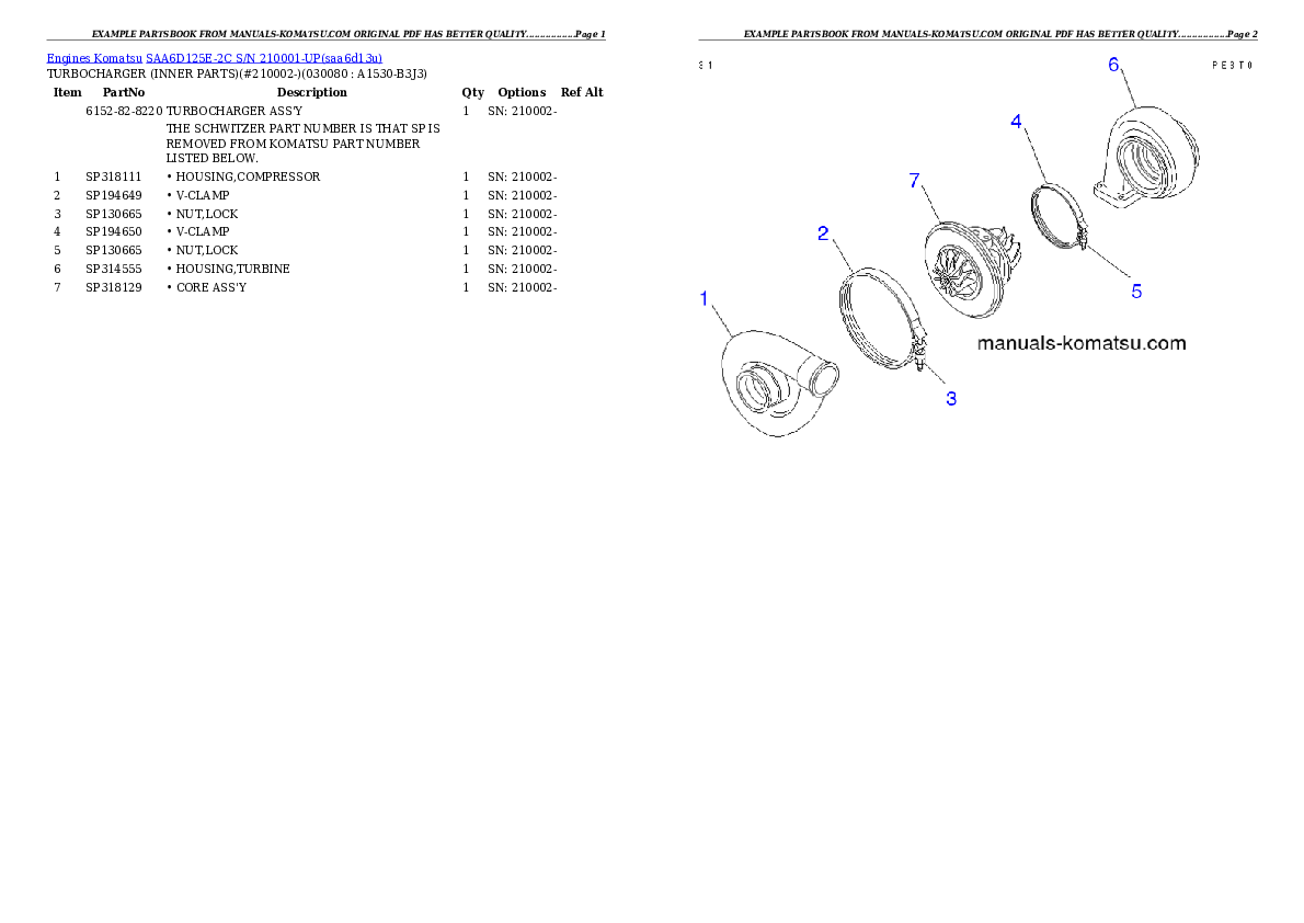 Protected: SAA6D125E-2C S/N 210001-UP Partsbook