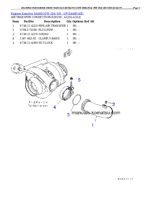 Protected: SAA6D107E-1DA S/N .-UP Partsbook