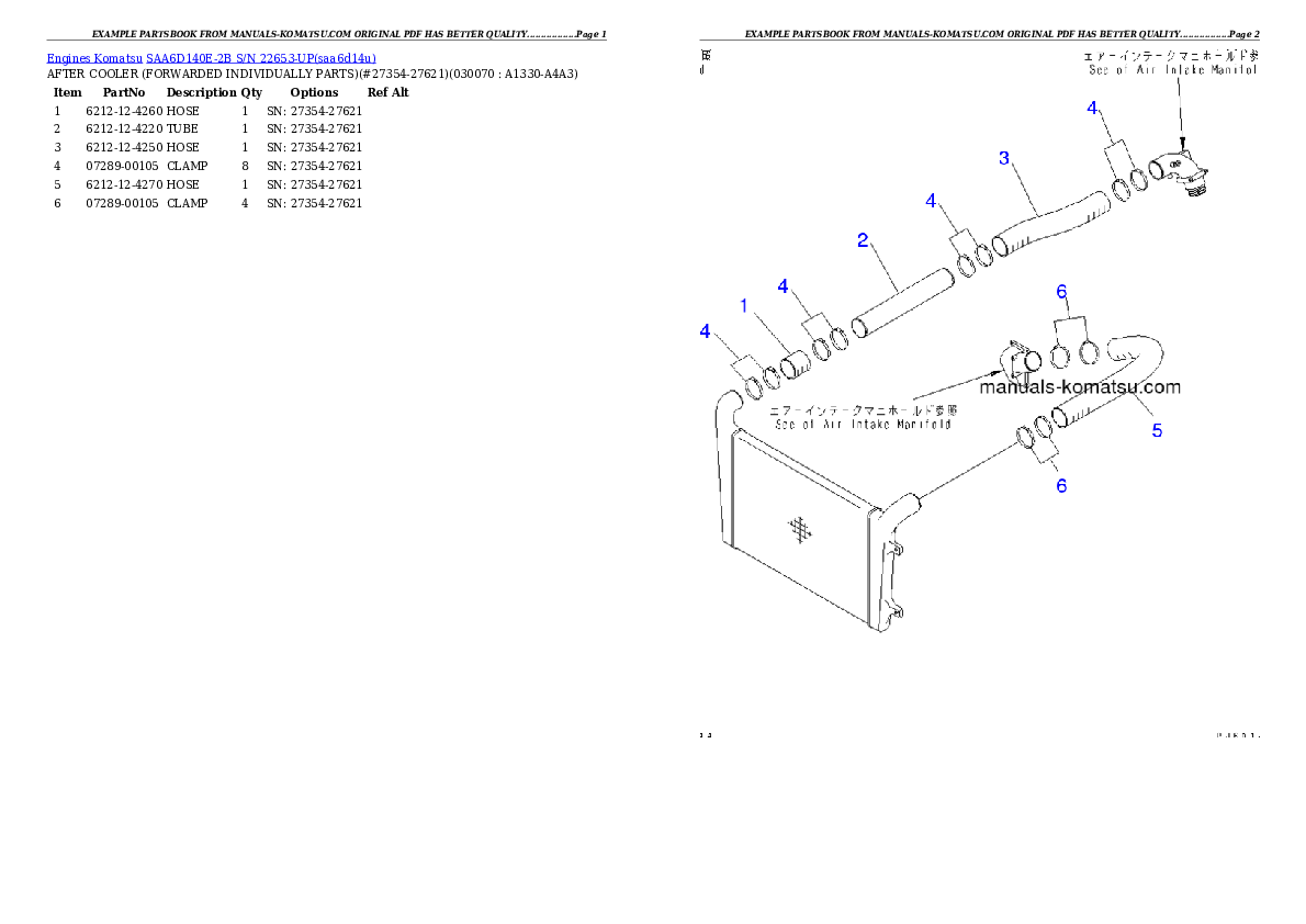 Protected: SAA6D140E-2B S/N 22653-UP Partsbook